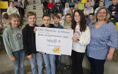 Sechstklässler des EAG spenden an den Ambulanten Kinder- und Jugendhospizdienst Ostalb und Heidenheim